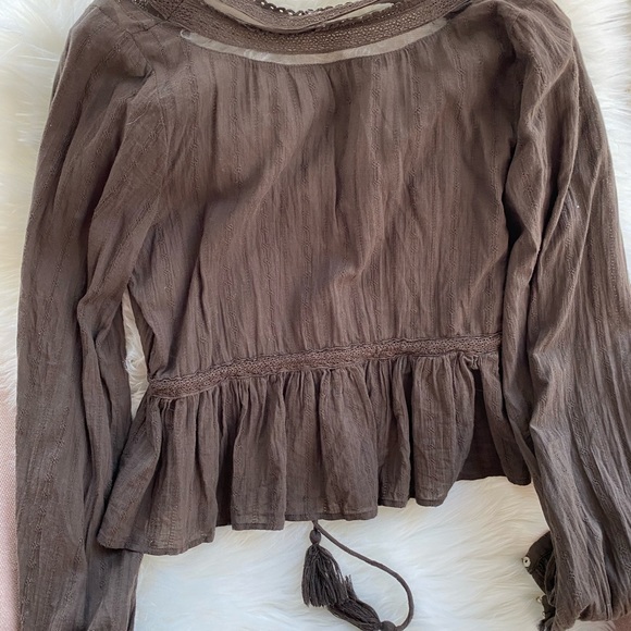 Free People Oberoi V Neck Crop Blouse - Picture 7 of 8